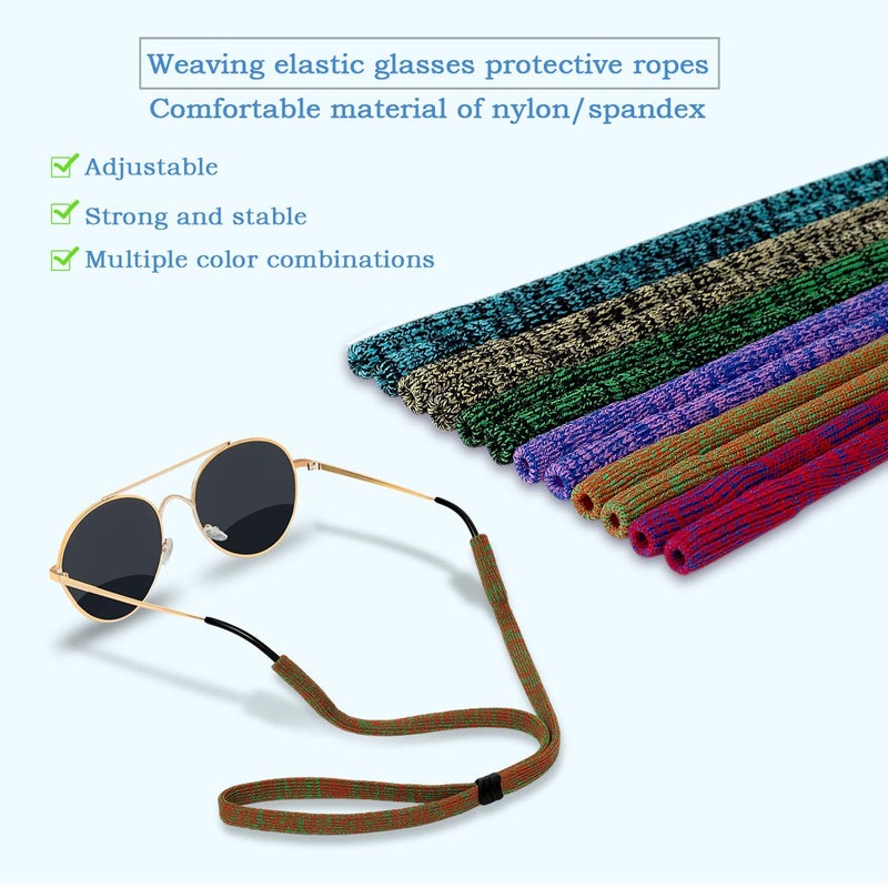 HALF CRESCEN Glasses Strap (Pack of 6) Glasses Holder, Soft Elastic Nylon Sunglass Strap for Men Women - Image 2